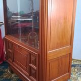 Art deco walnut display cabinet