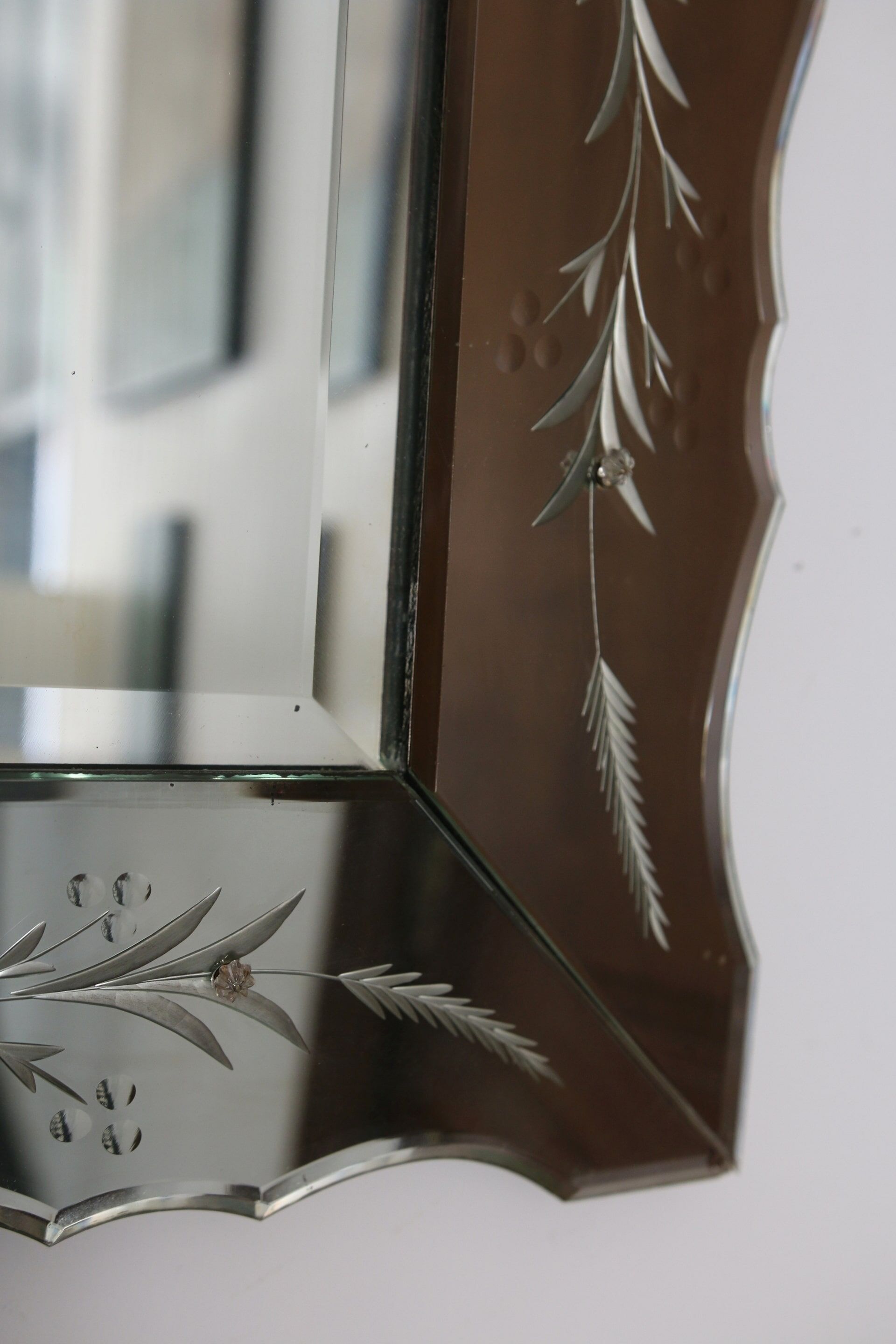 Bevelled Venetian mirror from the 1950s.
