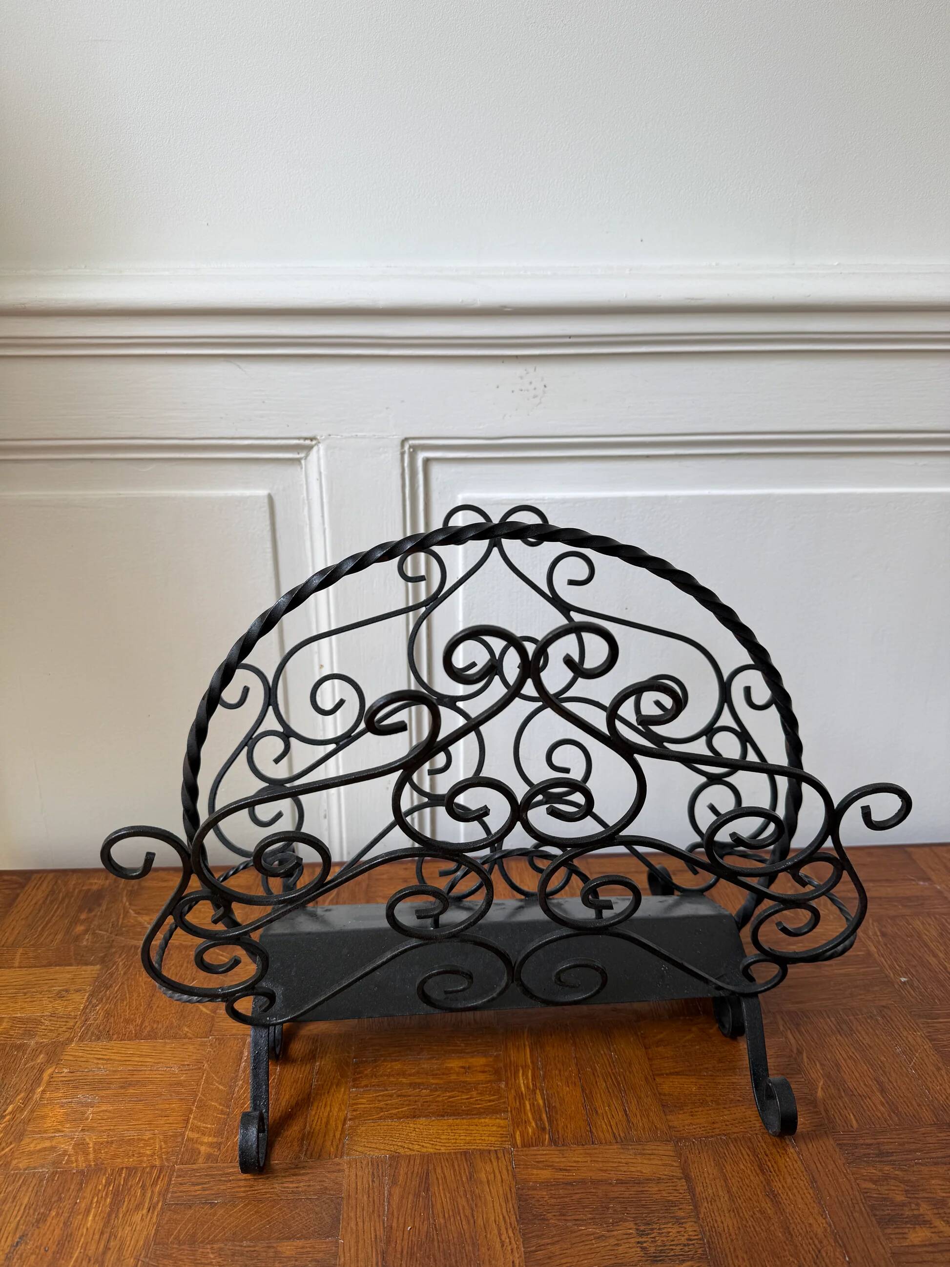 Wrought iron magazine rack