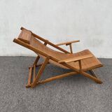 Folding bamboo lounge chair from the early 20th century