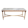 Table basse marbre laiton et bois