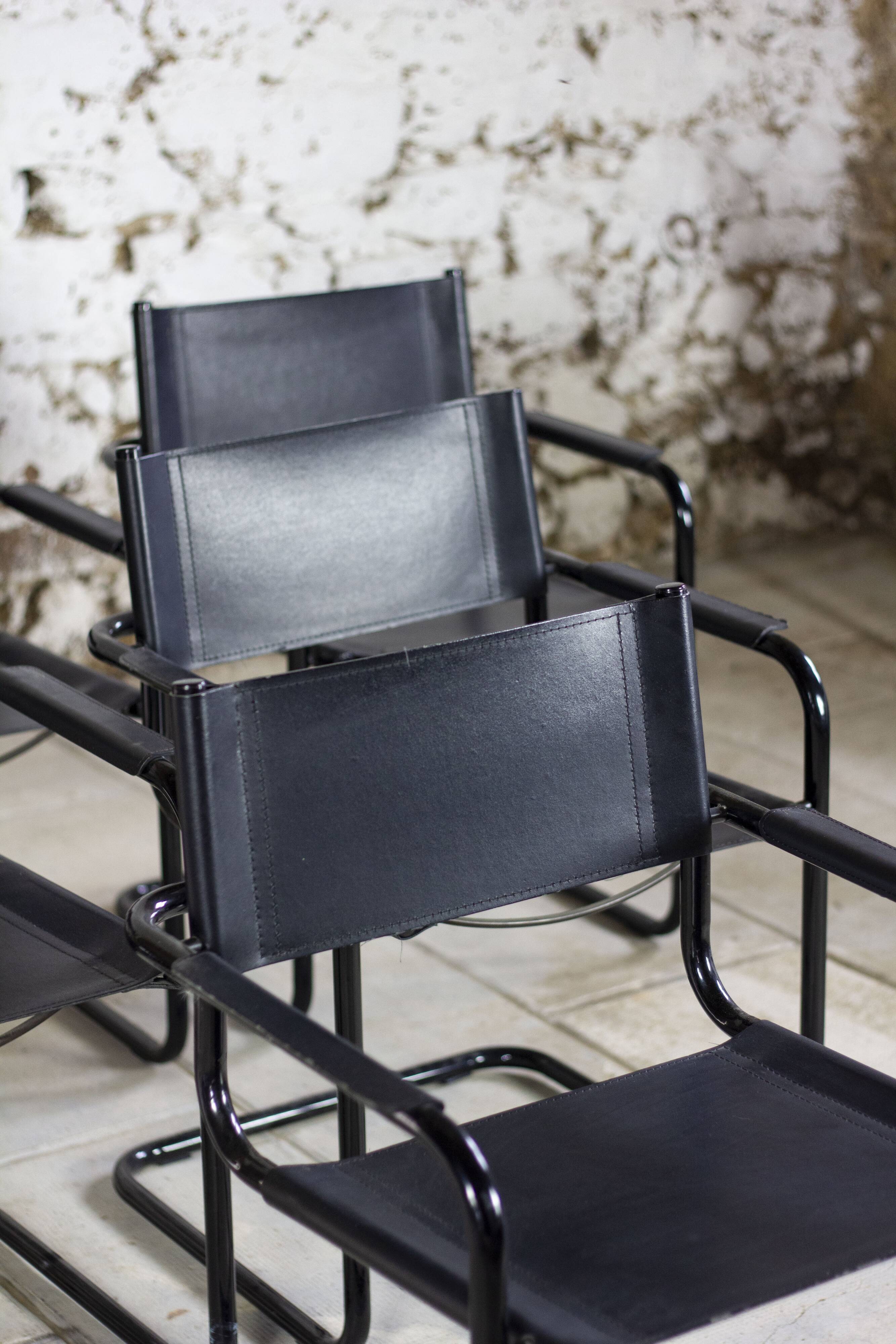 Lot de 6 fauteuils cantilever bauhaus style MG5 Grassi, 1970