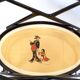 Vintage ebonized beech serving cart with oriental print, italy