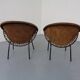 Set of vintage suede lounge chairs from Lusch, Germany, 1960s.