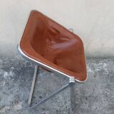 Paire de chaises pliantes en cuir Plona de Giancarlo Piretti pour Castelli