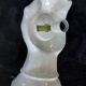 Giant hand-applied white ceramic Art Deco lamp.