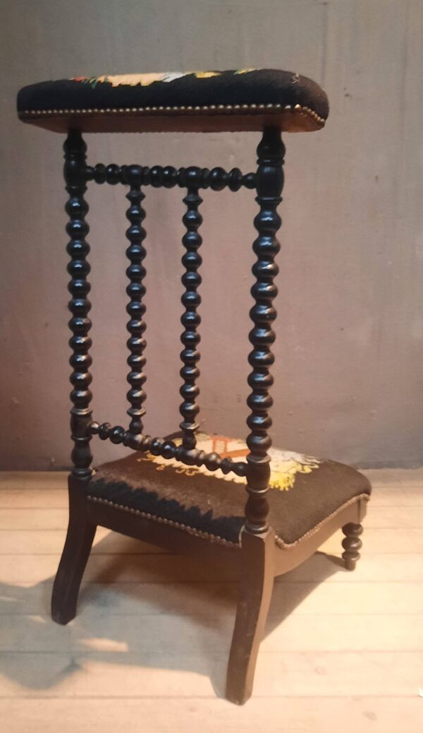 Prie dieu Napoléon III en bois noirci