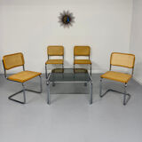 Space coffee table from the 70s, tubular metal and vintage smoked glass