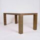 Memphis style dining table, wood, Italy