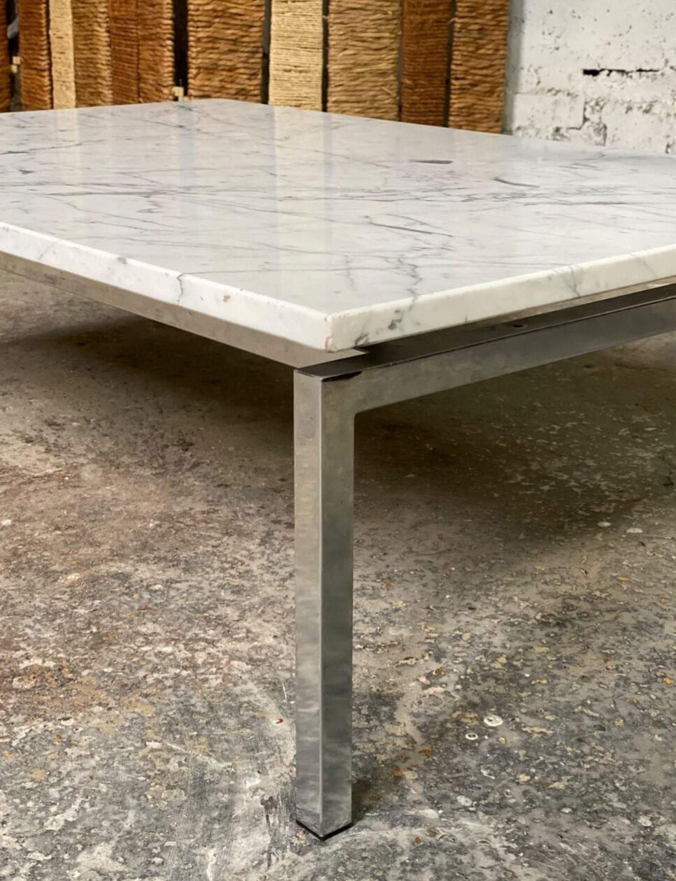 Marble and chrome coffee table, 1970