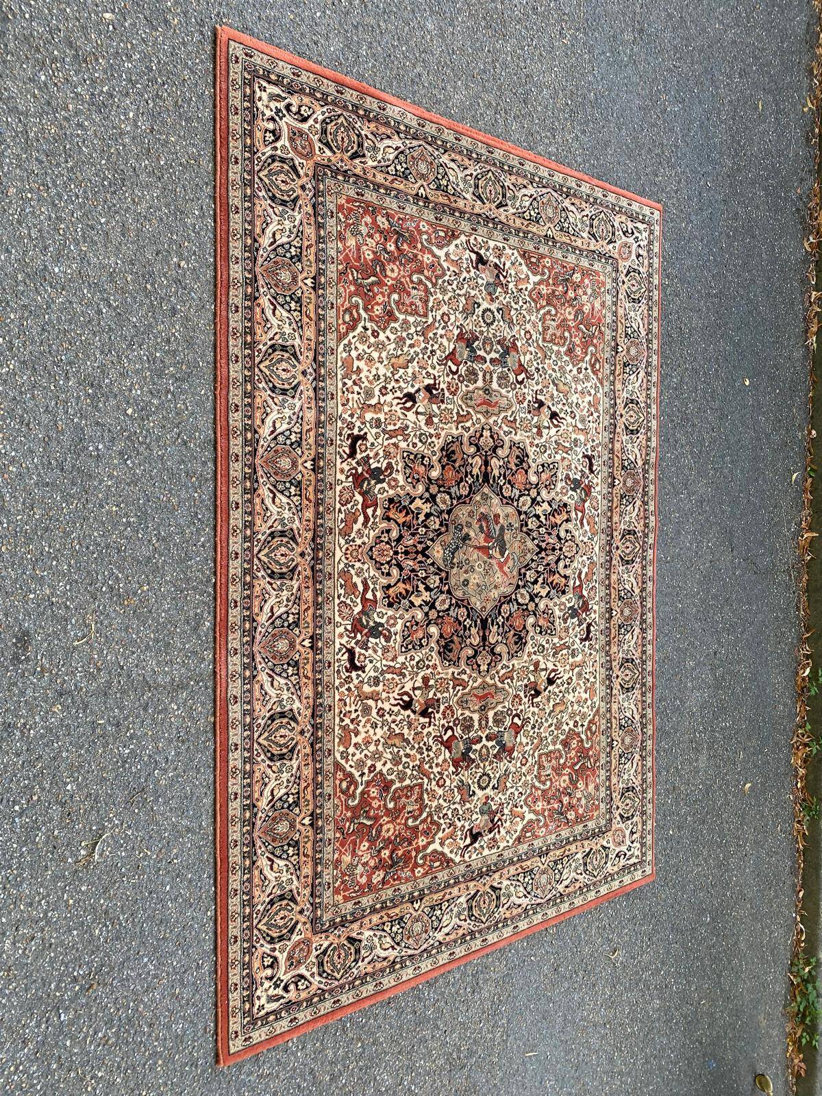 Oriental rug from India Taj Mahal burgundy flowers 160x230
