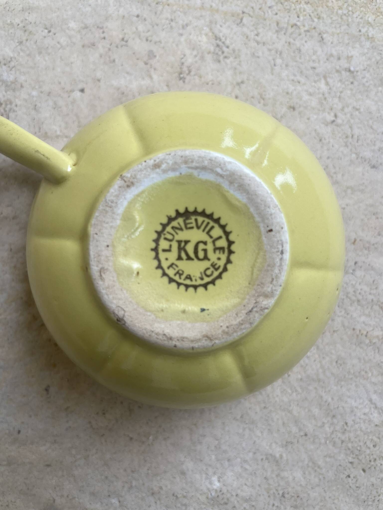 4 KG Lunéville yellow coffee cups