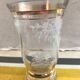Pair Old Glass Vase Moulded Gold Decor AMORA - Vintage Geometric Design
