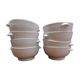 Lot of 8 ears to fire white porcelain bowls