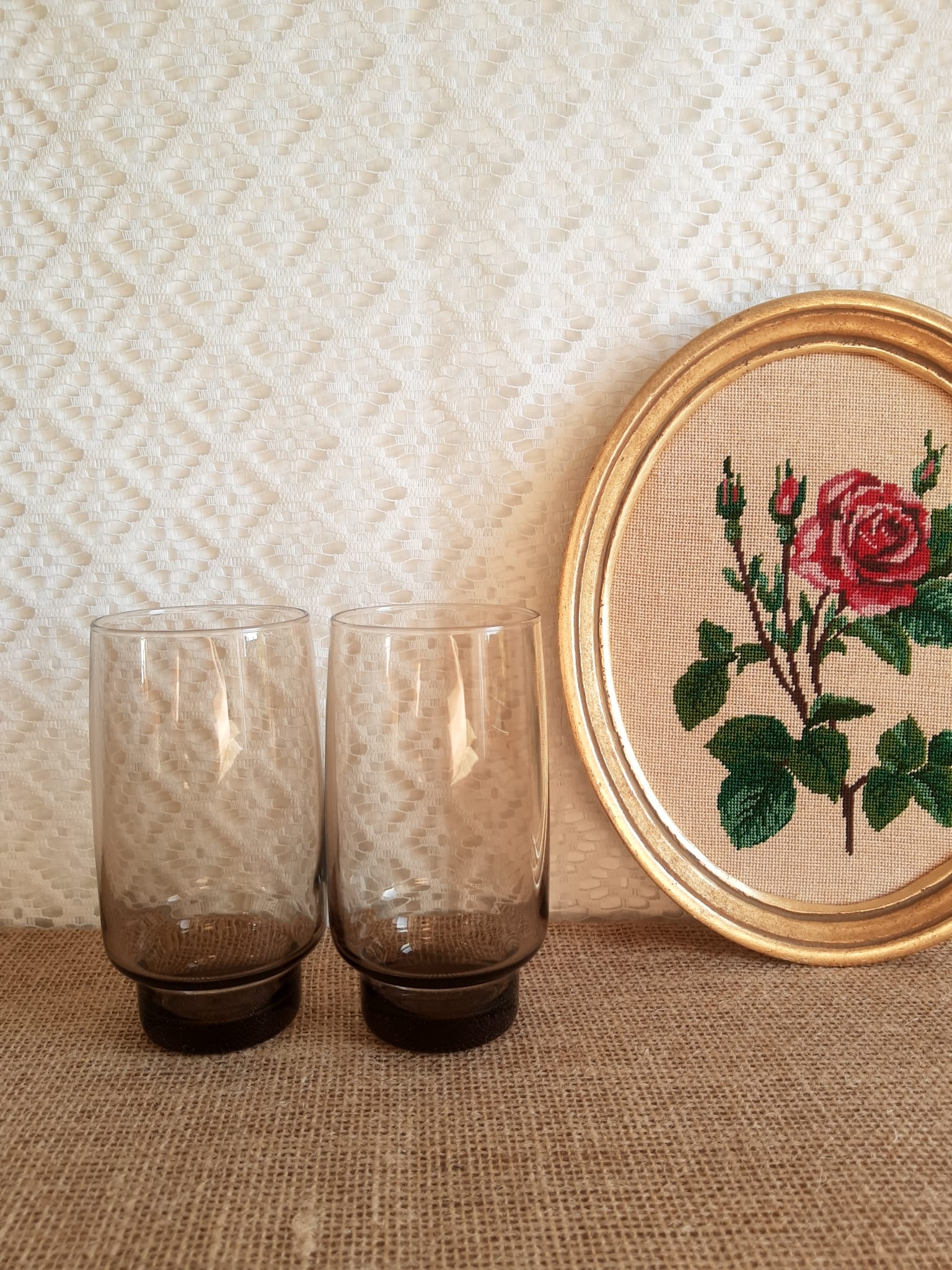 Duo of vintage 70s smoked glasses