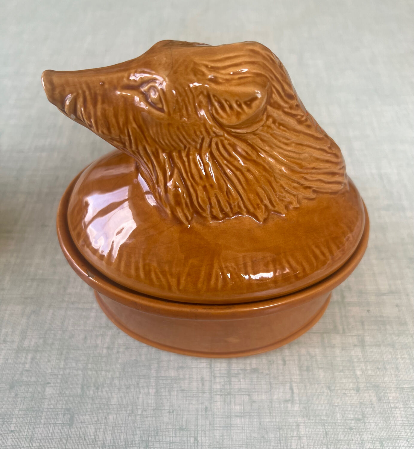 Vintage ceramic terrine boar model