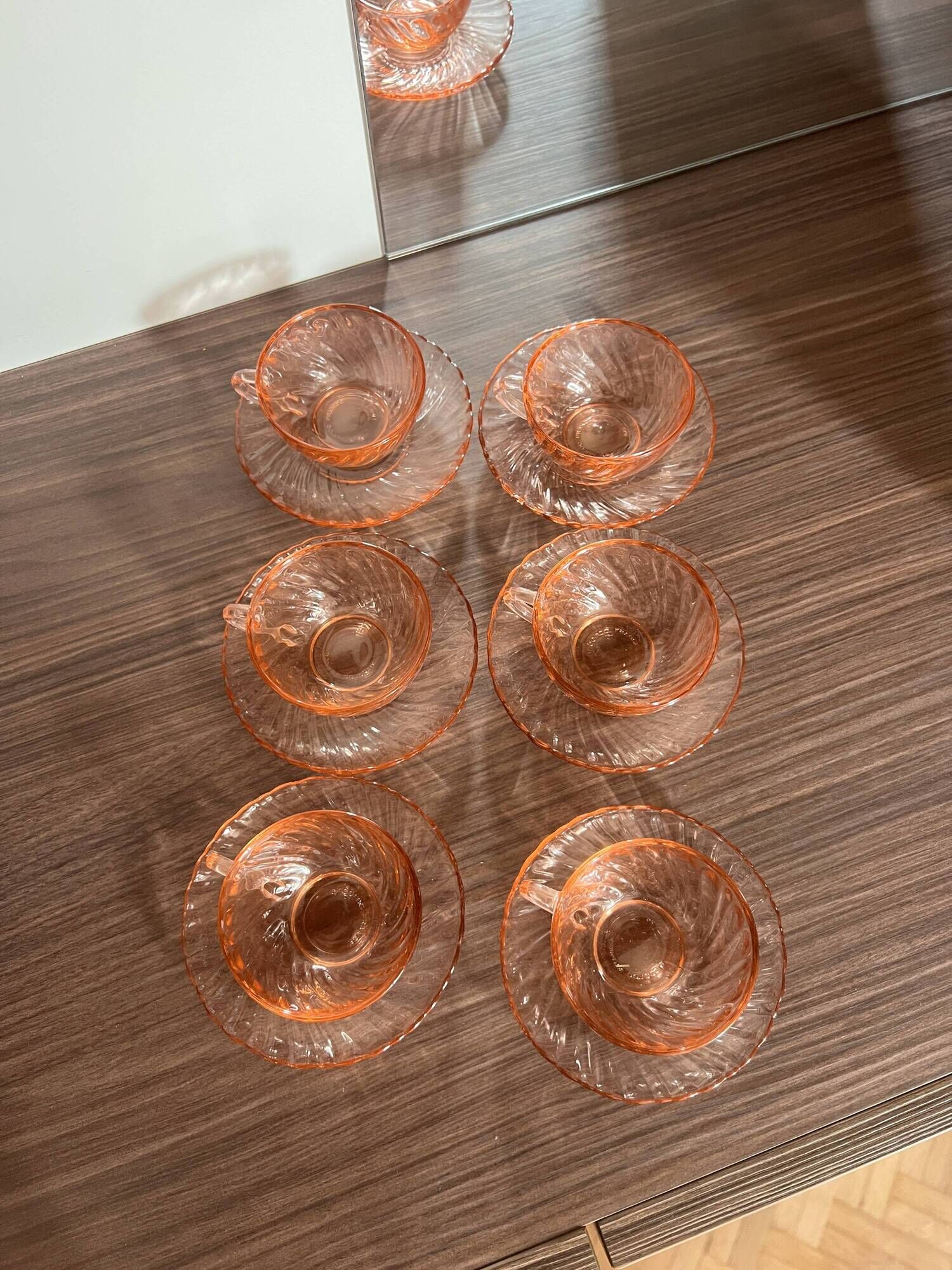 Arcoroc rose cup service 6