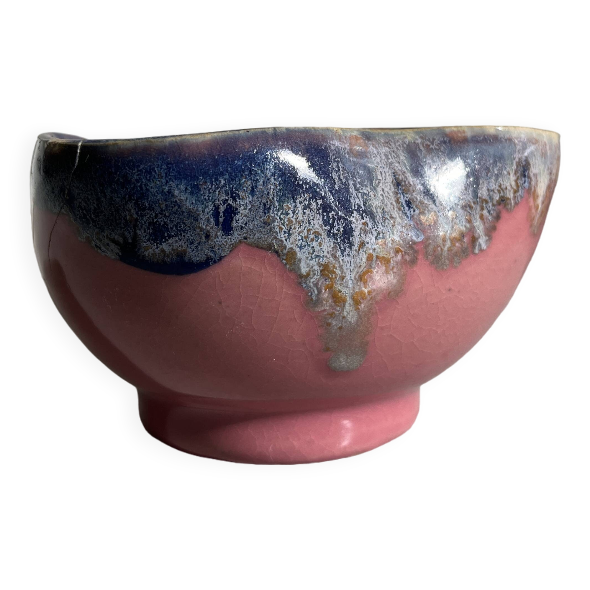 Arts cerams Grand feu enameled ceramic bowl, Saint Armand 1960