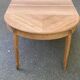 Round extendable dining table stripped in cherry wood with Louis XVI marquetry 1