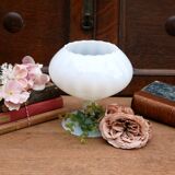 Handmade opaline white bowl vase
