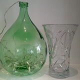 Carved crystal vase