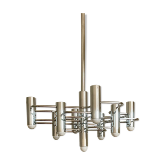 Chrome metal chandelier from Sciolari