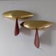 Josep Lluscà halogen wall light for Arteluce "Servul" in brass and wood