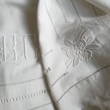 Old linen embroidered sheet