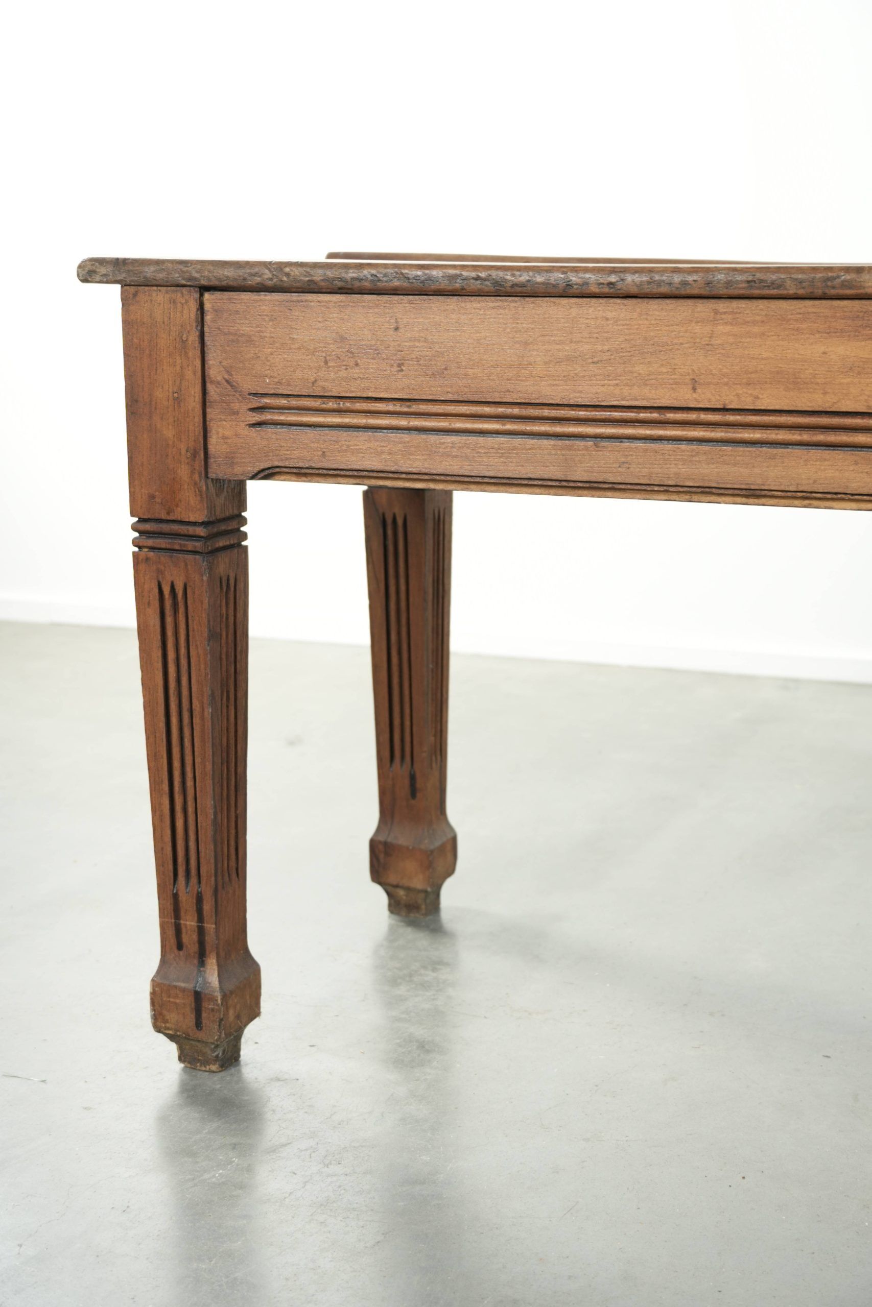 Antique French oak hallway bench/dining table bench from the 19th century