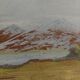 Painting oil on panel landscape mountains signed