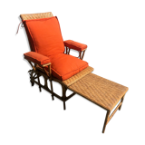 Rattan long chair and cushion
