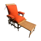 Rattan long chair and cushion