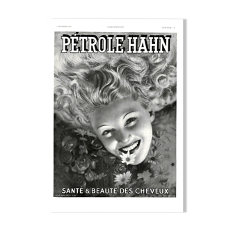 Affiche vintage années 30 Petrole Hahn