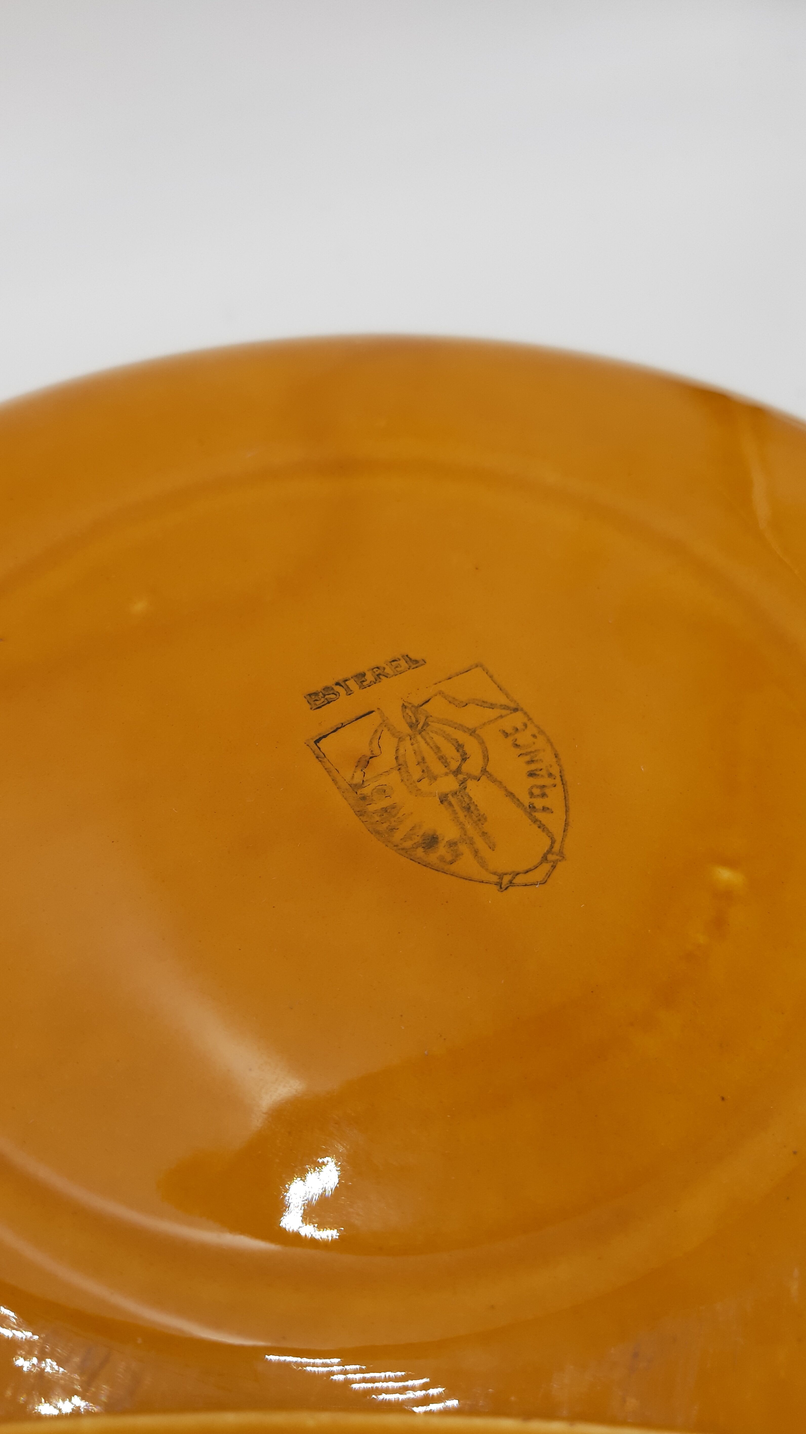 Service esterel 8 ceramic plates salins graphic honey color