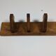 Patère triple vintage esprit art déco en bois massif