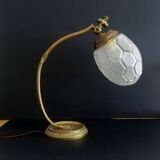 Vintage Art Nouveau French 1930s brass table lamp