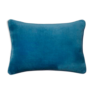 Coussin en velours 50x33cm couleur bleu profond