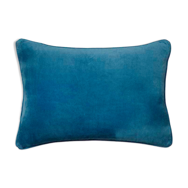 Coussin en velours 50x33cm couleur bleu profond — Beyit