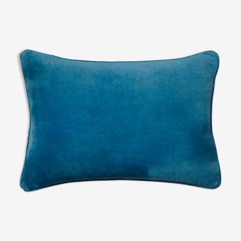Velvet cushion 50x33cm deep blue color