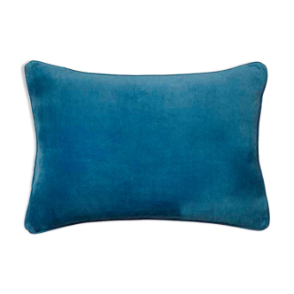 Velvet cushion 50x33cm deep blue color