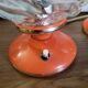2 space age orange table lamps, 1960s, West Germany