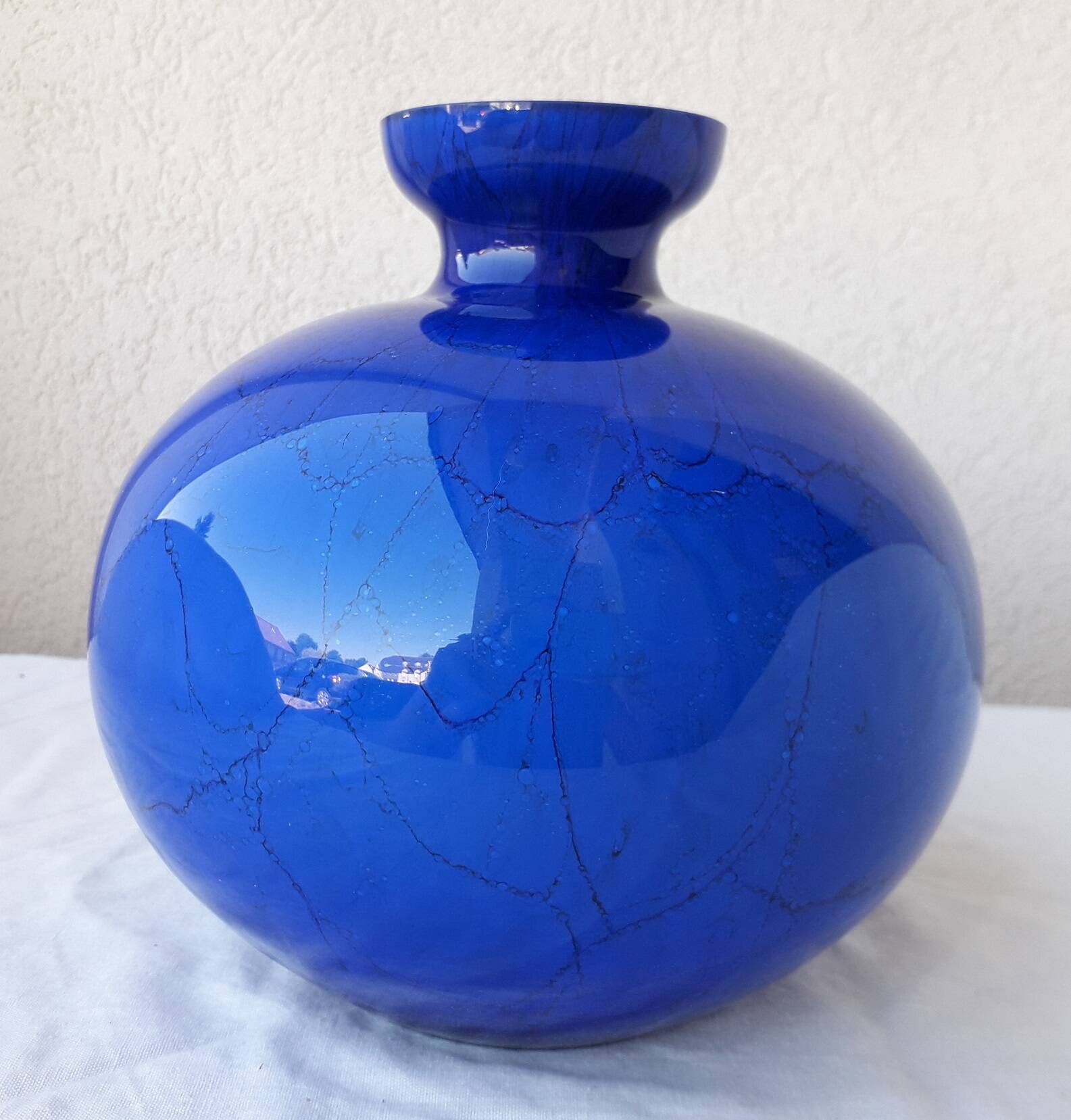 Blue glass vase