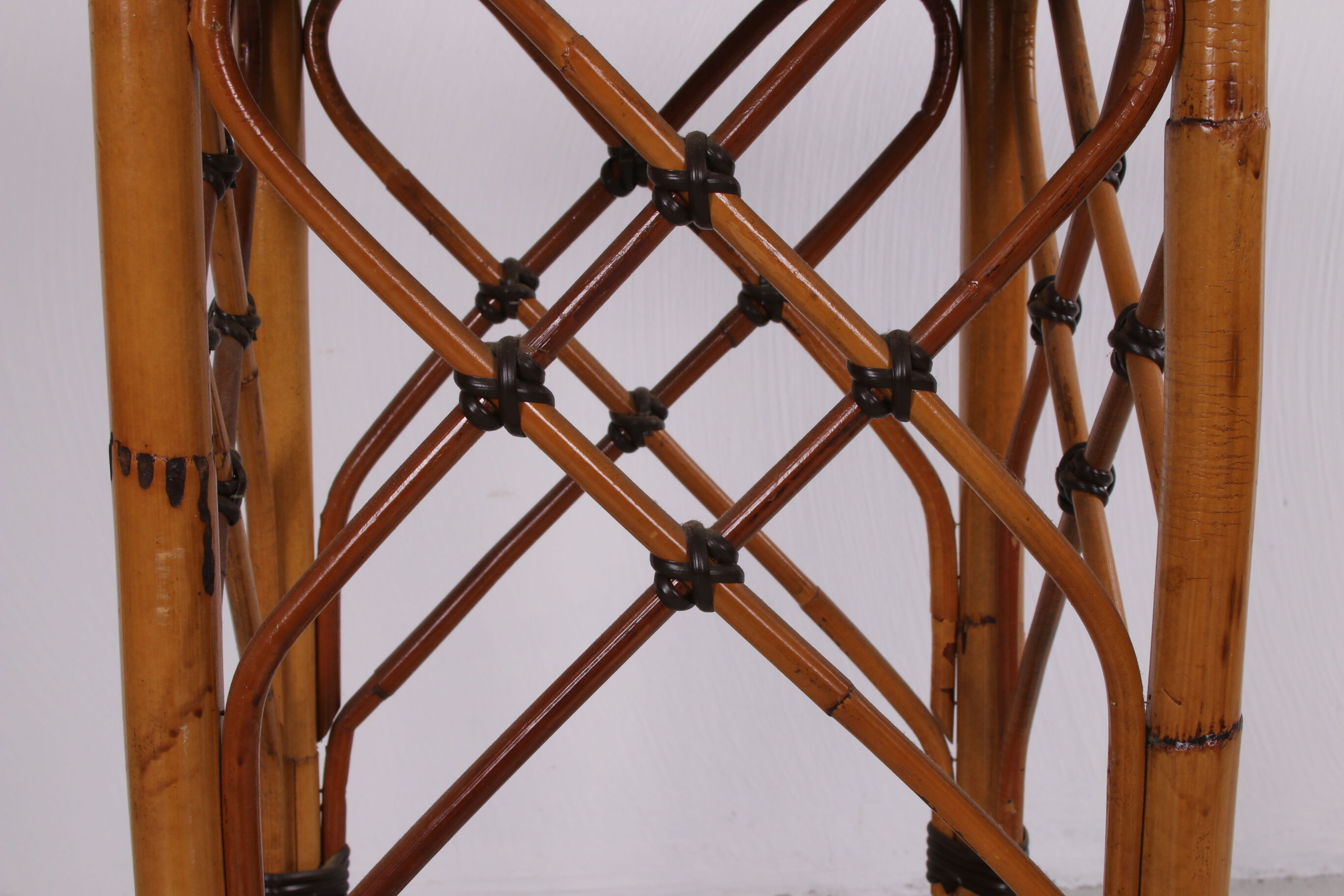 Vintage rattan table bamboo Bohemian style