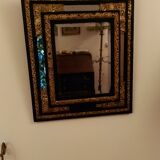 Napoleon III period glazing bead mirror in Louis XIII style - 70x50cm