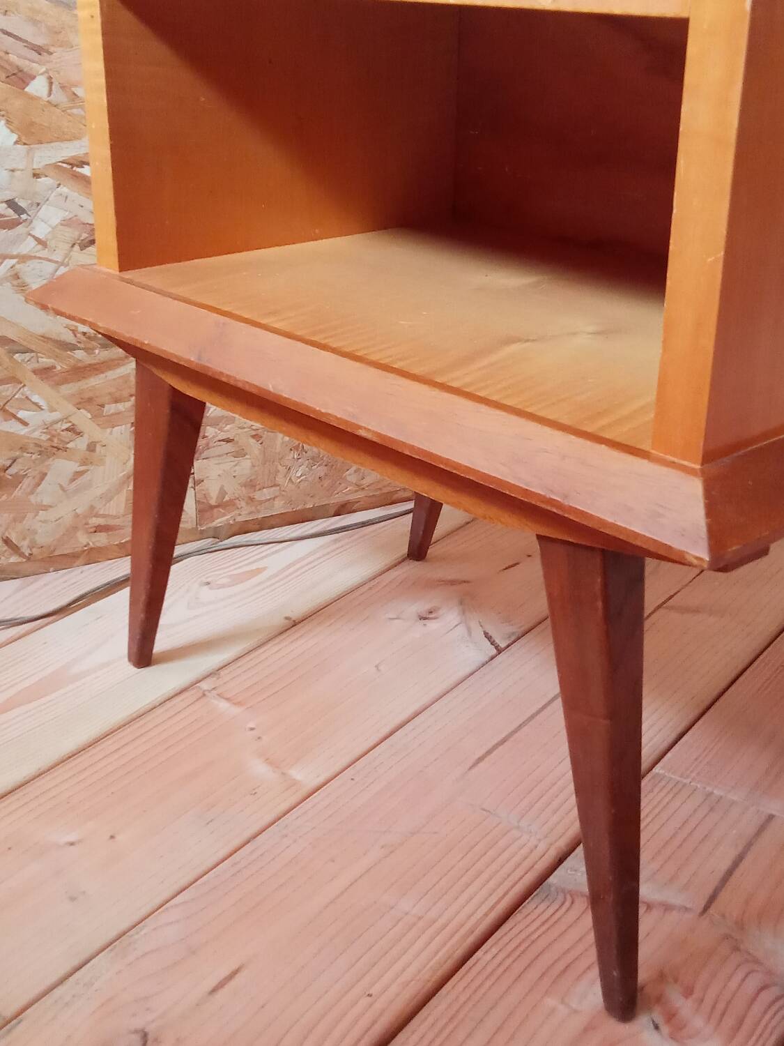 Bedside table with compass feet, 1950s
