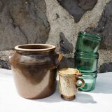 Brown glazed grease pot