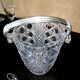 Diamond cut crystal ice bucket with ice tongs