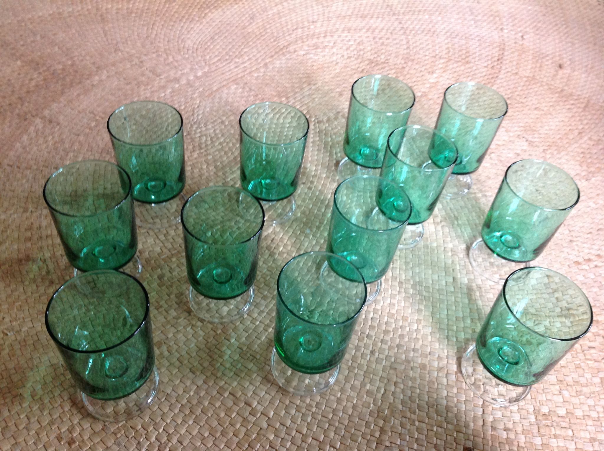 Series of 12 walking glasses