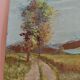 Painting oil on panel landscape mountains signed