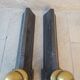 Pair of cast iron and bronze chenets